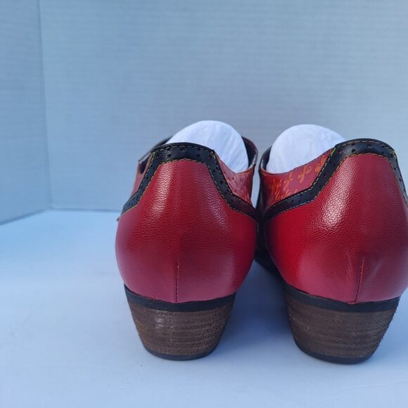 smaibulun - SOFFIA | VIVID DAISY EMBOSSED LEATHER MONK - 8 - Picture 2 of 5